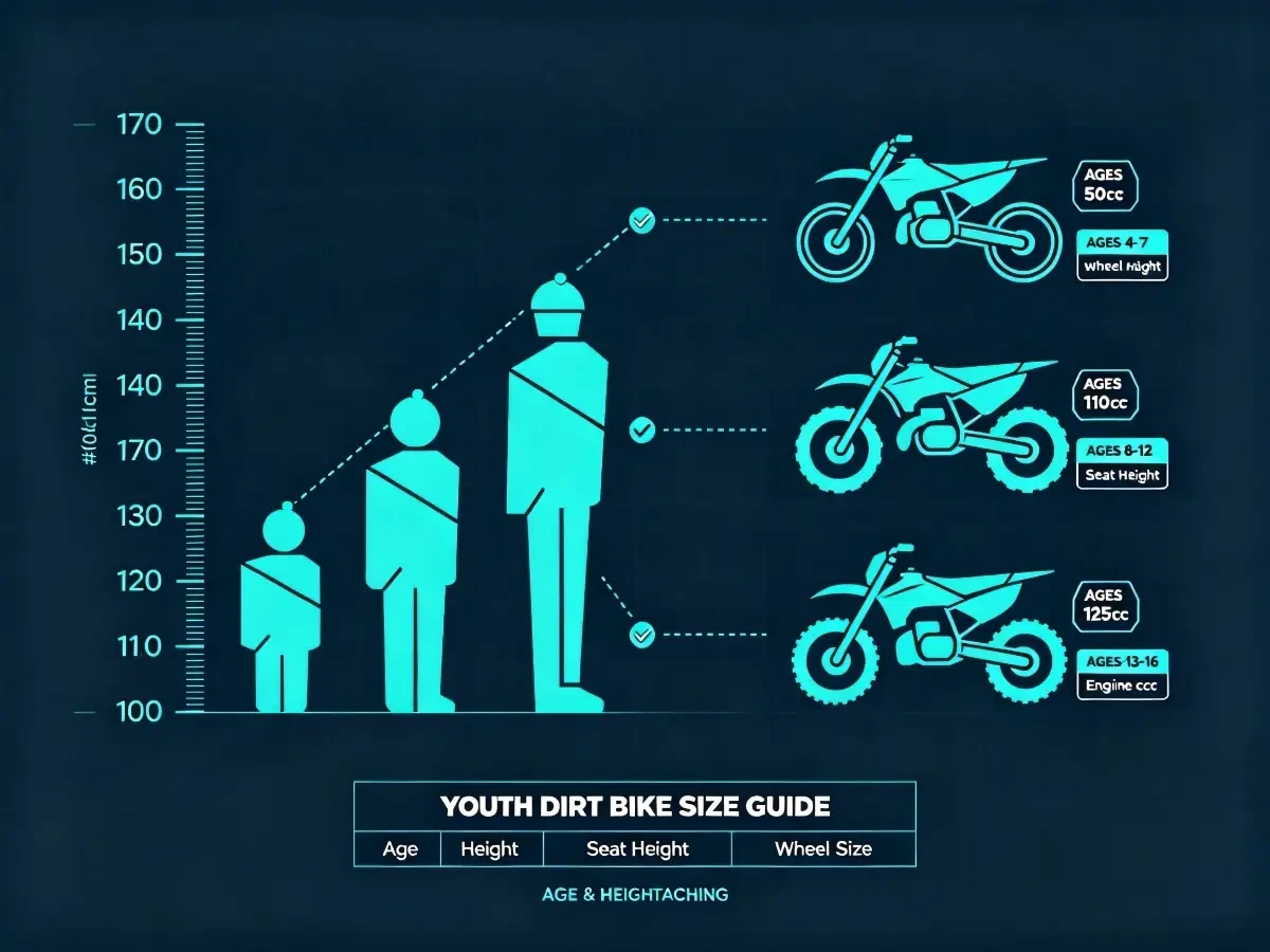 Youth Dirt Bike Size Guide: Age, Height, Inseam and Seat Height