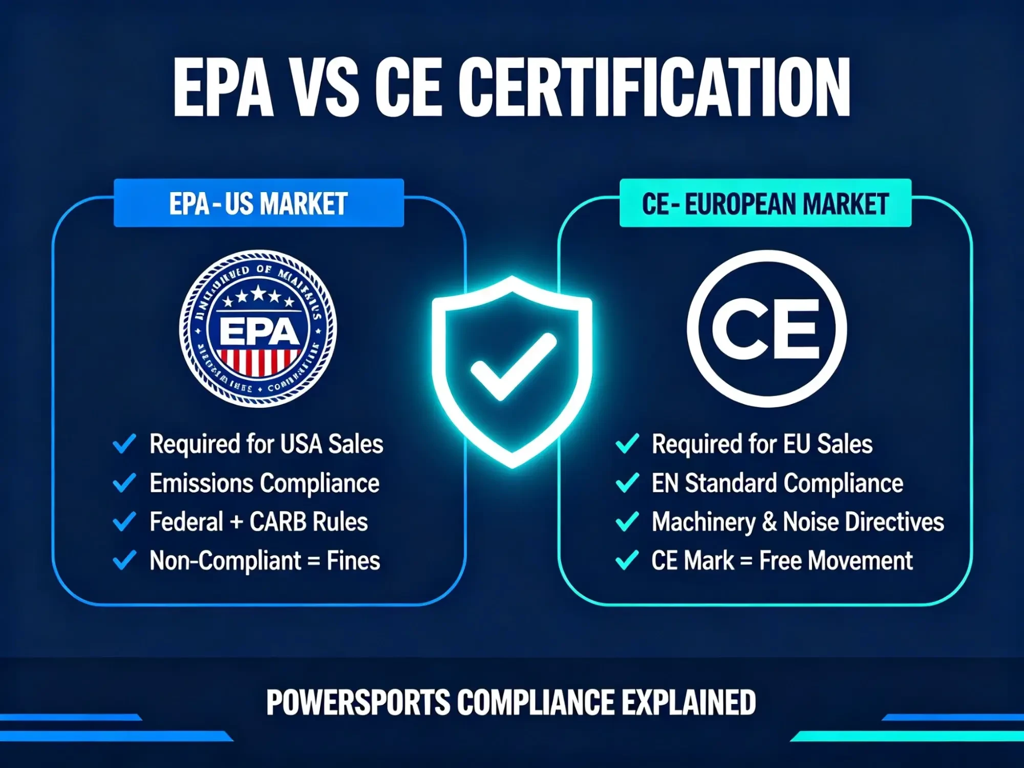 EPA vs CE Certification: Powersports Compliance Explained for Dealers